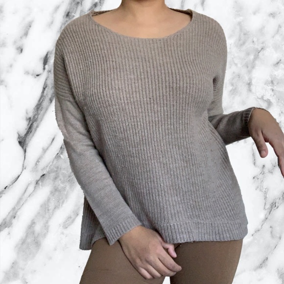 3 for $15 89th & Madison Taupe Knit Sweater - Picture 1 of 7